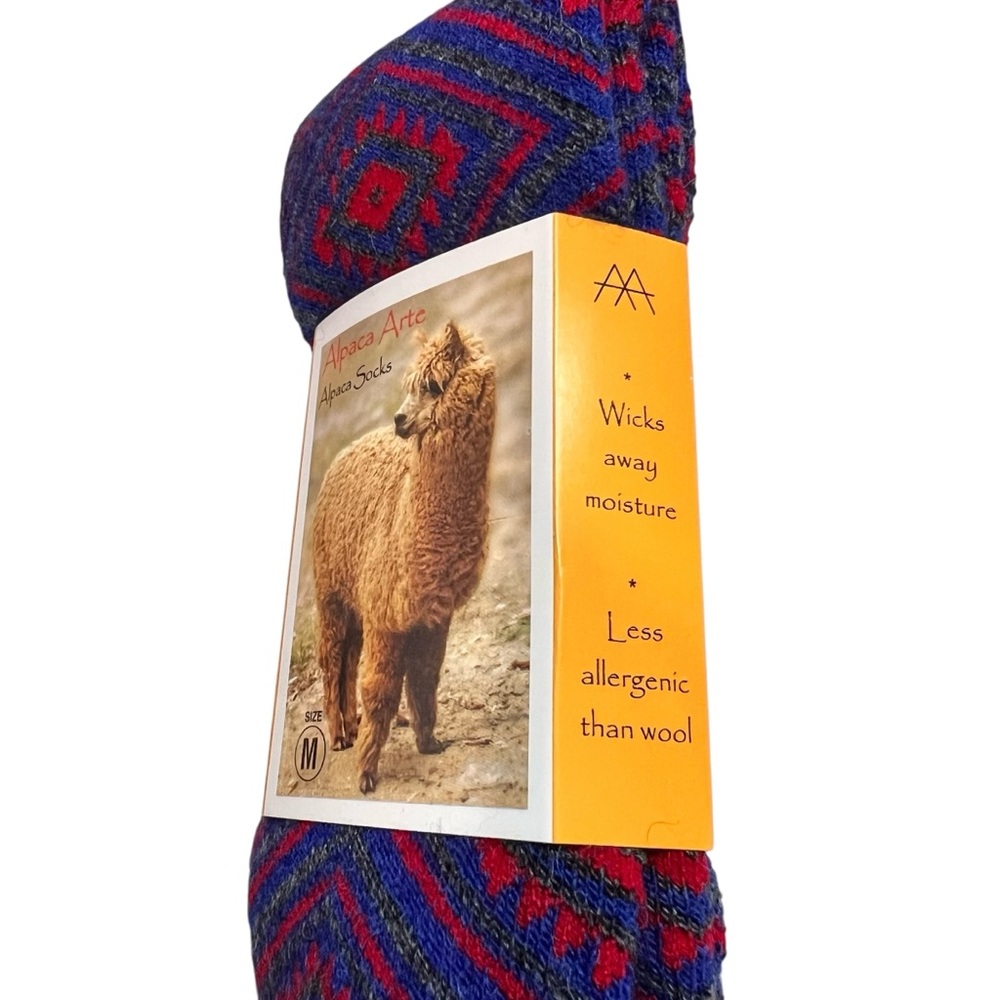 Alpaca Arte Alpaca Blend Socks Men’s Deco Char Print NEW - Picture 2 of 5